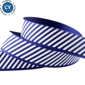 (ligamento tafetán cinta de 1 "azul real tejer grogrén (ligamento tafetán cinta con estampado a rayas - Product Image 1