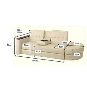 Lit de camp pliable <span class=keywords><strong>deux</strong></span> trois <span class=keywords><strong>places</strong></span> nouveau design moderne canapé-lit pliable en bois bon marché avec porte-thé pour la maison hôtel école - Product Image 5