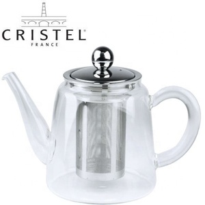 Heat Resistant Transparent Borosilicate <strong>Glass</strong> <strong>Teapot</strong> with Stainless Steel Strainer - Product Image 2
