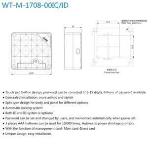 WT M-1708 vô hình thẻ kim loại RFID ẩn khóa tủ, văn phòng Keyless tập tin Tủ RFID khóa - Product Image 3