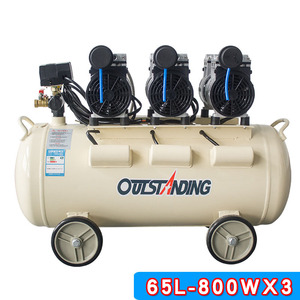 Máy nén khí di động piston rung nhỏ gọn, không dầu, áp suất cao, 3.2KW, 120L, tiếng ồn thấp, có thể di chuyển, thổi bụi - Product Image 6