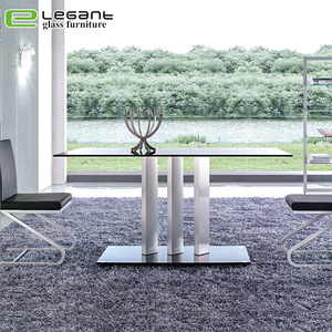12 MM <span class=keywords><strong>Vert</strong></span> Flexion <span class=keywords><strong>Table</strong></span> de Dîner En Verre Trempé Avec Pieds En Alliage D'aluminium - Product Image 1