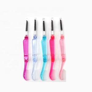 Belifa fold foldable eyebrow eyelash lash folding comb and brush eye lash Brush Mascara Wands Applicator with eye brow comb mini