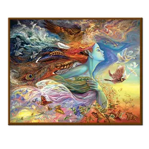 5d Diy Diamond Painting Kits for Adults Myth Sea Goddess and Birds Full Drill Diamond Art Wall Canvas Landscape Paintings