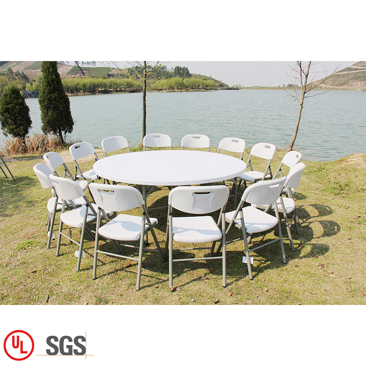 Сверхпрочные белые 6 футов круглые складные банкетные складные столы для торжеств и свадеб