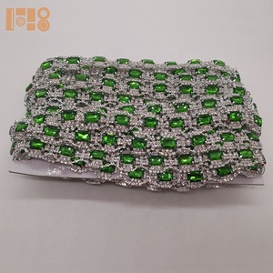 Acrylic Square <strong>Beaded</strong> <strong>Trims</strong> Green New 2025 Wedding Decoration Crystal <strong>Trim</strong> for Shoes Verified Suppliers Rhinestones 20 Yards - Product Image 2