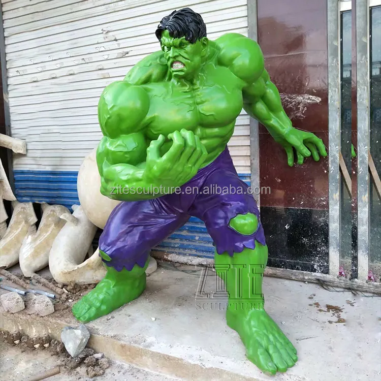 De fibra de vidrio de tamaño Marvel Increíble Hulk estatua