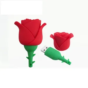 Colorful Flower Rose USB Flash Drive 16GB 32GB 64GB 128GB USB 2.0 Pen Drive Memory Flash U Disk Romantic Gift From Shenzhen