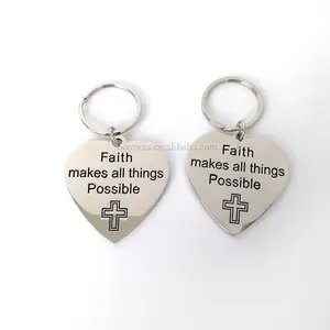 Silver metal keyring religious christian keyring wholesale