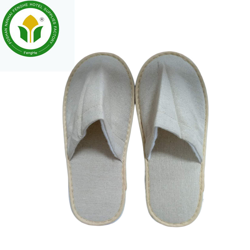 Принадлежности для отеля, одноразовые коричневые гостиничные спа-туфли с закрытым носком, льняные хлопковые тапочки