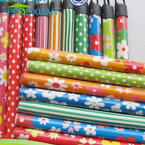 Plastic Brush And Broom Perfectly Shrinking PVC Coated Broom Handle Colorful Brush Handles Mopping Stick With Plastic Hook