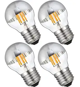 Half silver filament G45 Edison Globe LED Bulb 4W,Silvering Tipped Vintage LED Filament Light Bulb