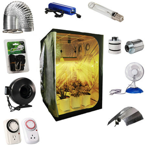Hydroponique pour kit avec cadre en métal Système de ventilation d'éclairage 120x120x200cm Étanche et résistant aux rongeurs - Product Image 1