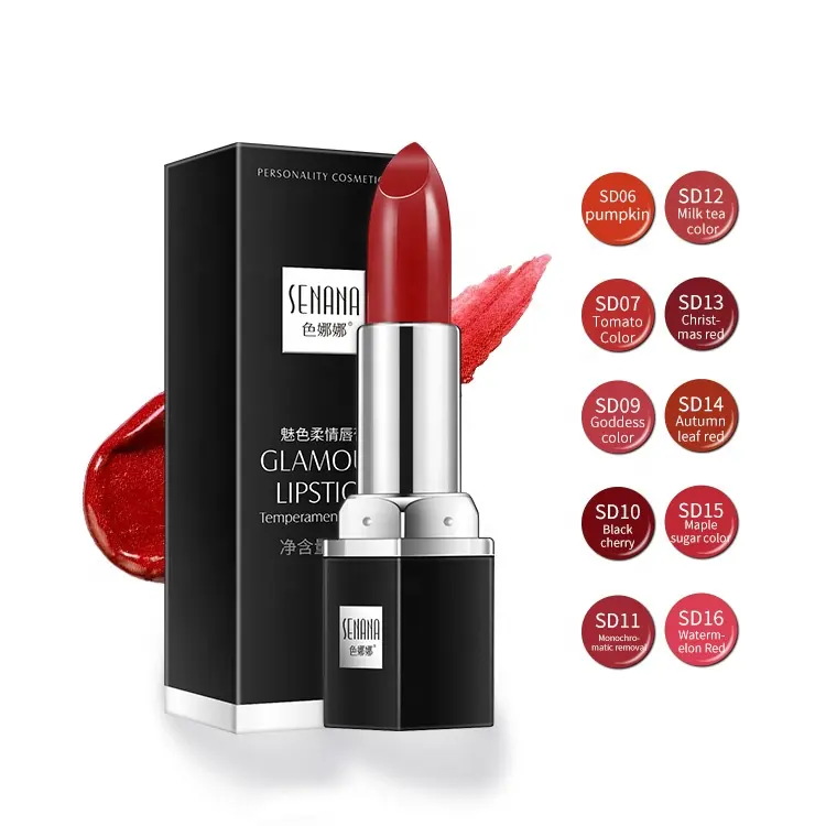 OEM Lip Gloss Tekstur Lembab, Lipstik Kosmetik Label Pribadi 10 Warna