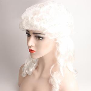 Peluca de Cosplay sintética para hombre, disfraz barroco rizado, color blanco, para el Día de Muertos - Product Image 3