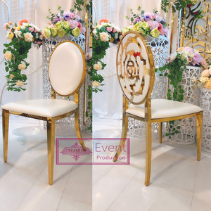Sedie da Matrimonio Moderne con Schienale in Metallo a Motivo Rosa, <span class=keywords><strong>Mobili</strong></span> da Pranzo in Acciaio Inossidabile per la Casa in Vendita - Product Image 1