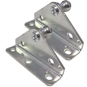 Customized 10mm Ball Stud Zinc Plated Low Carbon Steel Reverse 90 Deg Mounting L Bracket for Gas Lifts