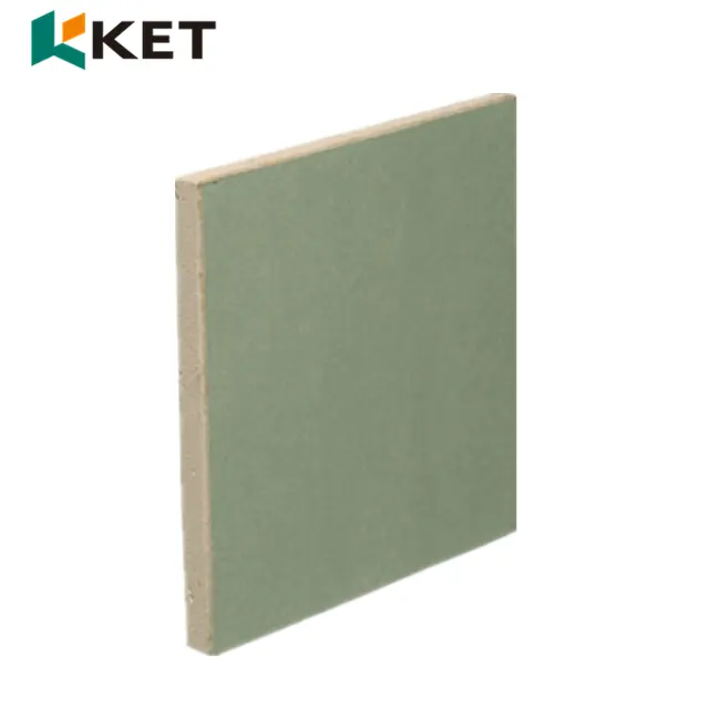 12 mm Peso del tablero de yeso verde a prueba de humedad Panel de panel de yeso con respaldo de papel Gypsum