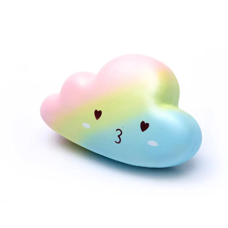 Custom color size shape rainbow cloud anti stress foam stress ball