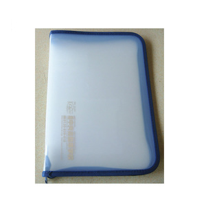 transparent zipper clear PP PVC plastic file folder