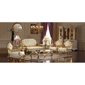 Luxus antike möbel set golde sofa set