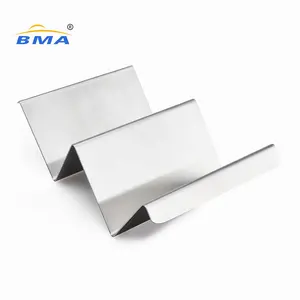 Pazar sıcak satış metalcraft toptan kabuk plaka raf taco standı tepsi 2 paket 3 paket 4 paket set paslanmaz çelik taco tutucu