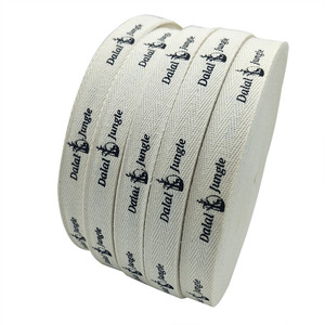 <span class=keywords><strong>Ruban</strong></span> de <span class=keywords><strong>coton</strong></span> à chevrons <span class=keywords><strong>sergé</strong></span> imprimé personnalisé de couleur naturelle de 2cm en gros avec logo - Product Image 2