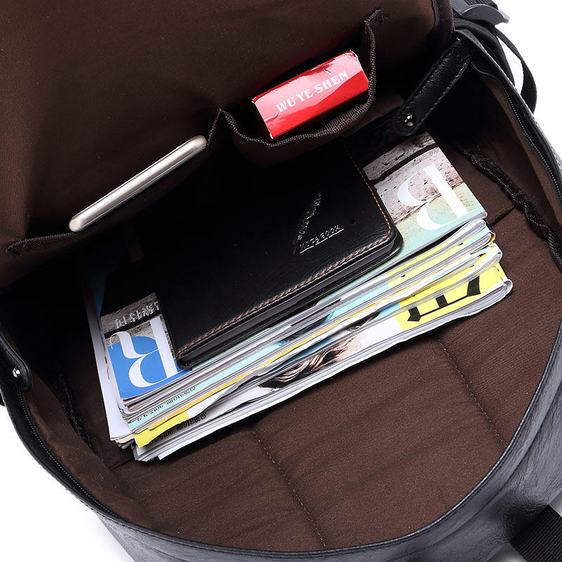 Custom Casual Mens Daily Pack PU Leather Laptop Backpack