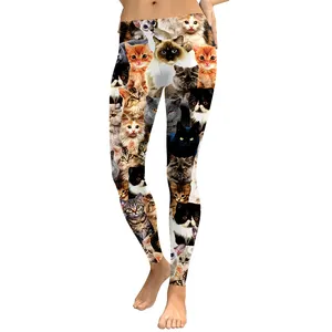 Venda de fábrica de impressão digital animal bonito leggings para senhoras moda calças de yoga