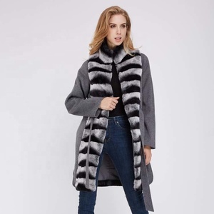 Nuevo diseño de las mujeres de doble cara abrigo de lana con Chinchilla Color - Product Image 1