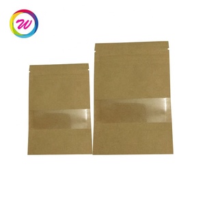 Tailles variées Stand up Front Window Craft Paper Packing Pouch Zipper Top - Product Image 2