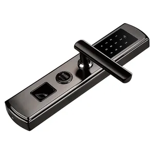 卸売 ドアロックのアラーム家-オフィスビルと家のための熱い販売の黒いスライディングウィンドウロック電気ドアシリンダー指紋ロック