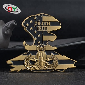 Personalizado de artesanías de metal 3d diseño 24 k chapado en oro monedas de esmalte de metal estampado de monedas para el precio de fábrica - Product Image 2