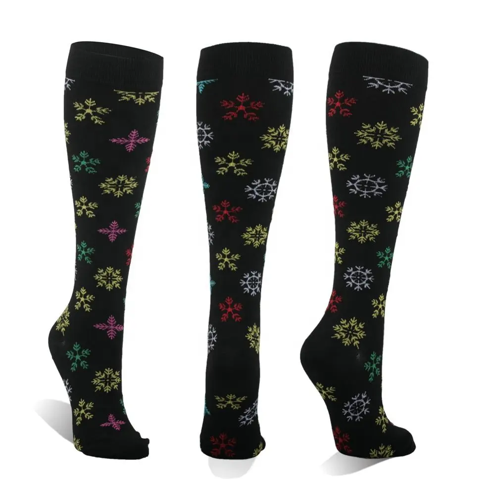 En gros D'hiver De Noël Festival Crew Femme Tube Chaussettes Neige Motif De Compression Chaussettes de Course