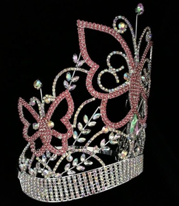 الحيوان فراشة ملونة من حجر الراين للتزيين تيارا للأطفال تاج فخم - Product Image 6