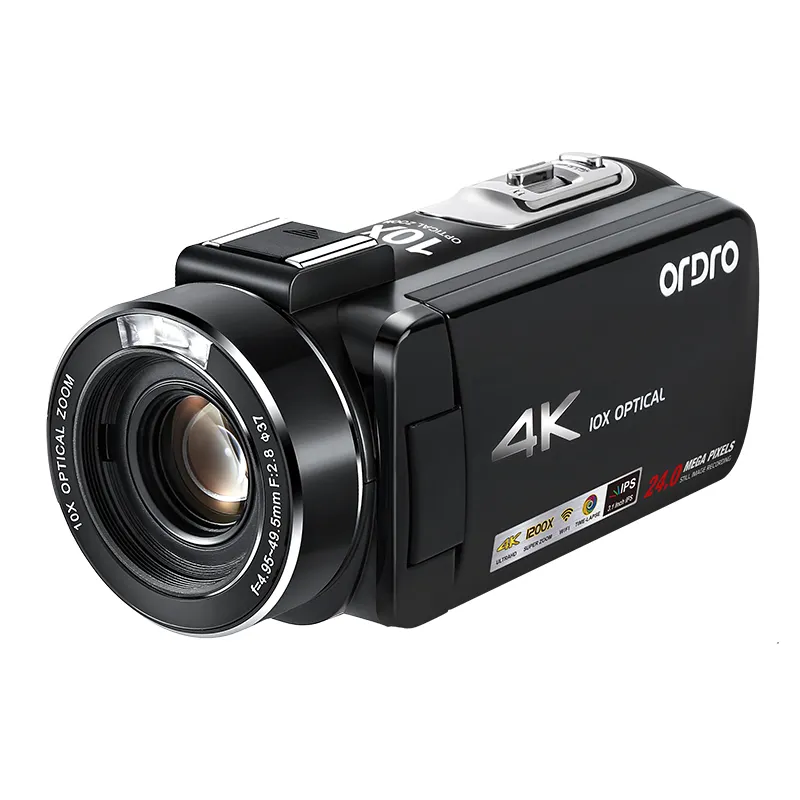 Ordro AC7 10X ऑप्टिकल ज़ूम वीडियो कैमरा वाईफ़ाई रिकॉर्डर 4 k Camcorder