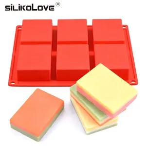 6腔矩形硅胶肥皂模具棒烘焙模具硅胶模具托盘自制食品级工艺肥皂制作