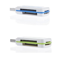 Lector de Tarjetas de Memoria USB 2.0 Multifunción 4 en 1, Adaptador de Lector de Tarjetas con Forma de Tarjeta, para Tarjetas M2, SD, DV y TF