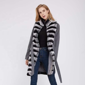 Nuevo diseño de las mujeres de doble cara abrigo de lana con Chinchilla Color - Product Image 2