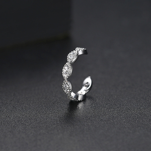 LUOTEEMI Single Cute CZ Ear <span class=keywords><strong>Cuff</strong></span> Pendientes Chapado en tres colores Elija <span class=keywords><strong>Small</strong></span> CZ Ear Cuffs - Product Image 5