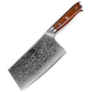 <span class=keywords><strong>Couteau</strong></span> à découper en acier Damas de 7 pouces avec manche en bois de rose de haute qualité, couteaux à légumes <span class=keywords><strong>chinois</strong></span> pour la cuisine - Product Image 1