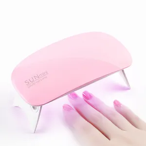 Nail Beauty Salon Trắng Hồng Mini Folding Cordless USB Sạc 6 Wát Nhanh Khô Nail Máy Sấy Xách Tay Đèn Uv