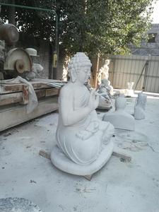 Precio directo de fábrica de mármol jardín al aire libre Gran Piedra Blanca meditando <span class=keywords><strong>Buda</strong></span> estatua en venta - Product Image 2