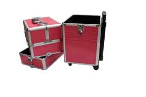 Pequeño dura <span class=keywords><strong>de</strong></span> aluminio <span class=keywords><strong>de</strong></span> almacenamiento <span class=keywords><strong>de</strong></span> aluminio rojo <span class=keywords><strong>Barbero</strong></span> llevar caso herramienta llevar maletín caso - Product Image 4