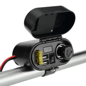 12-24V xe máy kép USB Thuốc lá nhẹ hơn & vôn kế đồng hồ kỹ thuật số - Product Image 1