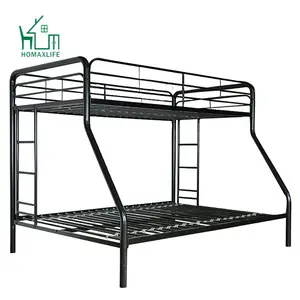 Free Sample Twin Over Full Futon White Metal Double Bottom Bunk Bed With Double On Bottom