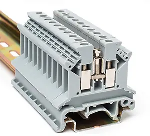 Painel de instalação universal de plástico nylon pa66 v0, uk 2.5b, alimentação montada através do parafuso, gaiola din rail, bloco terminal elétrico