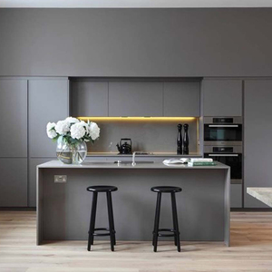 Meuble de cuisine modulaire au design moderne avec plan de travail <span class=keywords><strong>en</strong></span> marbre/laminé/résine, robinet, tiroir et panier – Mobilier de cuisine écologique - Product Image 3