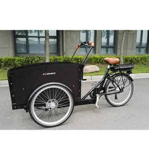 Tricycle de cargaison électrique à cabine avant robuste transporter des enfants vélo cargo familial à 3 roues livraison en entrepôt de stock européen