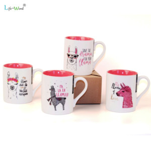 Compra popular <span class=keywords><strong>a</strong></span> granel diseño popular de la llama de las tazas grandes dentro de la taza de café de cerámica rosada para el reg - Product Image 4
